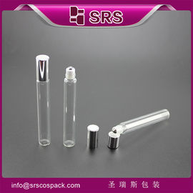 China SRS empty 15ml glass roller ball bottle for perfume with aluminum shiny cap supplier