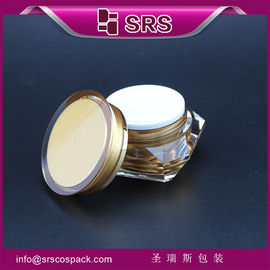 China diamond shape skincare cream jar gold mason jars supplier