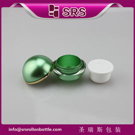 China luxury green color cosmetic jar,ball shape acrylic cream jar supplier