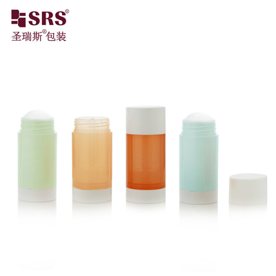 China Round Translucent Color Pink Blue Orange Custom PP PCR Fill From Bottom Twist Up Deodorant Stick supplier