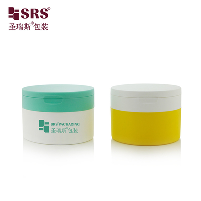 China 4 oz Plastic PP PCR Double Wall Customization Flip Cap With Spoon Body Scrub Jar Container supplier