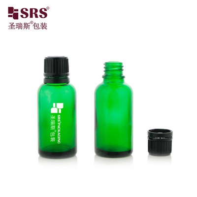 China Empty Cosmetic Massage oils Child Resistant Cap Screw Type With Plug Glass Bottles For Oil supplier