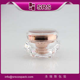 China J060C diamond shape acrylic shiny jar luxury cosmetic container supplier