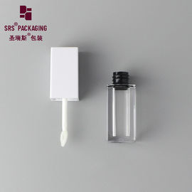 China square shape clear plastic injection cosmetic lipgloss package supplier