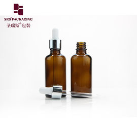 China 50ml amber brown empty custom glass dropper bottle for essential oil supplier