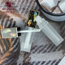 China 2ml beautiful pattern empty cosmetic frosted square lip gloss tubes supplier
