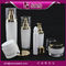 luxury white lotion bottle with golden shoulder ,foam pump bottle supplier