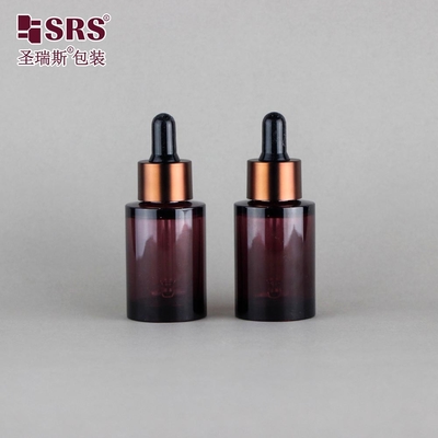 China Plastic Dropper Essence Serum Cosmetic Skincare Luxury PET 30ml Bottle supplier