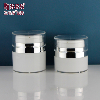 China 30ml 50ml Empty Acrylic Round Facial Cream Lotion Serum Elegant Cosmetic Airless Bottle supplier
