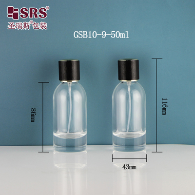 China Boston Shape Transparent Perfume Fragrance Empty 50ml Glass Spray Bottle supplier