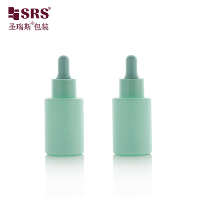 China Wholesale Custom Paint Color Glass Round Facial Essence Luxury Dropper Bottle 30ml supplier