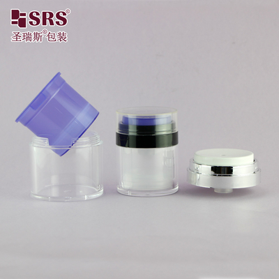 China 15ml 30ml 50ml Plastic Replaceable Container Custom Color Hand Cream Serum Gel Acrylic Airless Jar supplier
