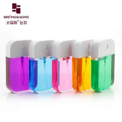 China Wholesale Pocket Size Transparent PETG Plastic Perfume Packaging Square Phone Mist Spray Bottle 50ml supplier