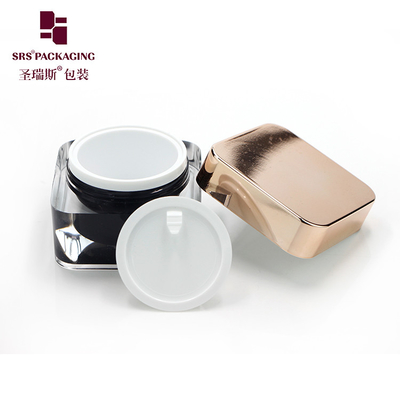China Cosmetic Packaging Luxury Customization Facial Cream Container Square Jar Acrylic supplier