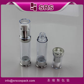 China SRS 2015 Newest design plastic round transparent luxury empty 15ml 20ml 30ml serum bottle supplier