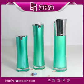 China SRS Supply Free Sample 30ml 50ml Airless Pump Bottle For Cosmetic Packaging with shiny cap supplier