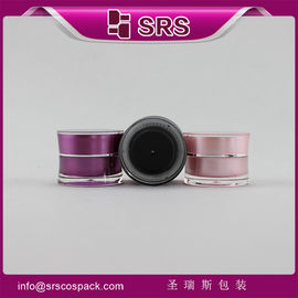 China pink and black J092 10g plastic jar for cosmetic supplier
