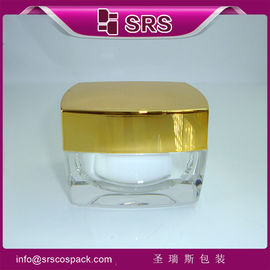 China SRS China supplier fanshion gloden empty acrylic square cosmetic cream container wholesale supplier