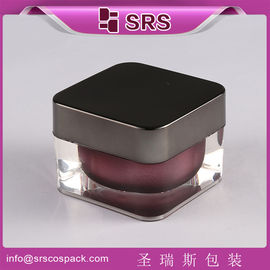 China SRS China luxury square scrylic Skin Care Cream Use and Plastic Body Material cosmetic jar supplier