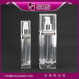 China clear square shape L051 15ml 30ml 60ml 120ml skin cosmetic bottle supplier