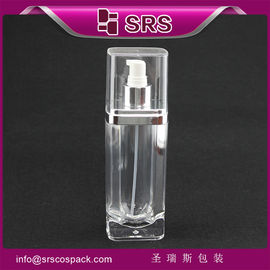 China clear square shape L051 15ml 30ml 60ml 120ml clean bottle lotion pump supplier
