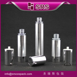 China TA021 15ml 30ml 50ml cylinder shape silver airless cosmetic pump bottle supplier