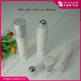 China RPA-30ml roll on bottle with metal ball and aluminumn cap,skincare cream plastic bottle supplier