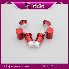 China A0214 metalized red color small size airless pump bottle for serum supplier