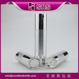 China TA021 15ml 30ml 50ml silver color empty airless pump bottle for cosmetic supplier