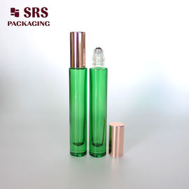 China 10ml clear green thick wall glass roll on bottle for perfume oil supplier