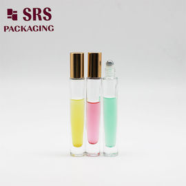 China 10ml transparent thick bottom glass roller metal ball bottle for perfume oil supplier