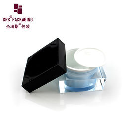 China 15g 30g 50g square custom blue acrylic plastic cream empty jar supplier
