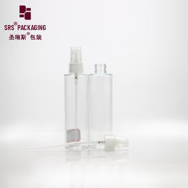 China 100ml clear plastic flat shoulder custom squeeze spray pump round pet bottle supplier