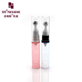 China 5ml 10ml 12ml 15ml plastic roll on steel ball cosmetic refillable airless bottle supplier