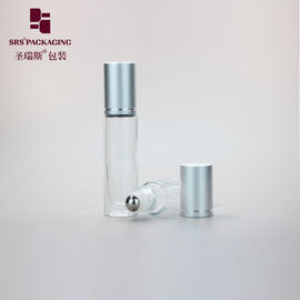 China 10ml transparent clear empty glass roll on metal ball attar perfume bottle supplier