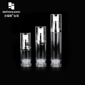 China AS transparent 15ml 30ml 50ml cosmetic plastic airless pump empty bottle supplier
