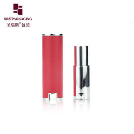 China stock red luxury wholesale empty round shape sample lipstick tube supplier