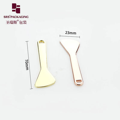 China SPA skin care luxury zinc alloy flat gold silver cosmetic spatula metal supplier