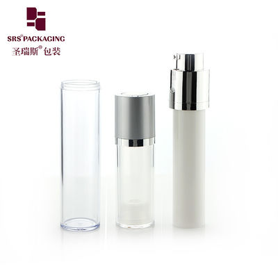 China round shape 15ml 30ml 50ml acrylic empty airless lotion pump bottle supplier