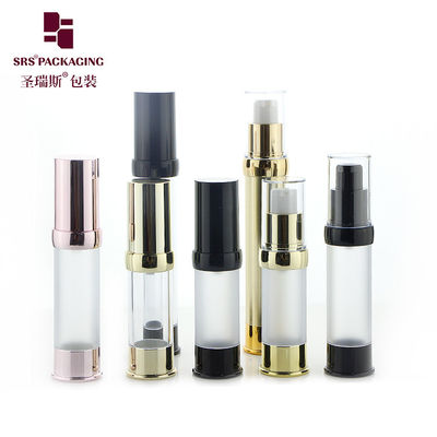 China Empty Luxury Rose Gold Color Travel Size Cosmetic Serum Pump Bottle Airless 30 ml supplier