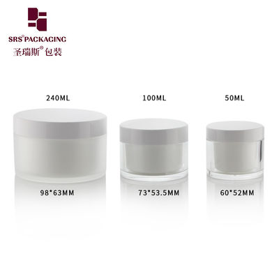China 50ml 100ml 240ml Clear Acrylic Plastic Replaceable Jar Empty Wholesale Cream Jars supplier