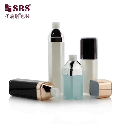 China Custom Color Elegant Empty Cosmetic Lotion Square Airless Pump Bottle supplier