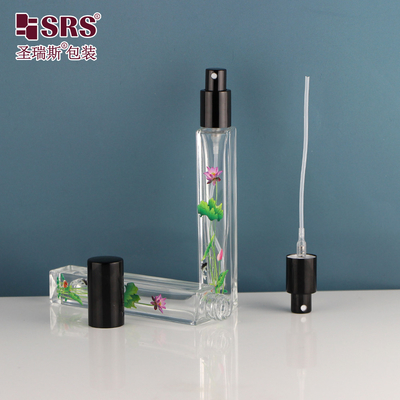 China Square Shape Transparent Empty Glass Luxury Spray Pump Perfume Atomizer 10ml supplier