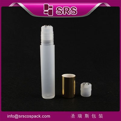 Buy SRS best price 12ml frosted plastic roll on bottle with three metal ball for personal care online manufacture