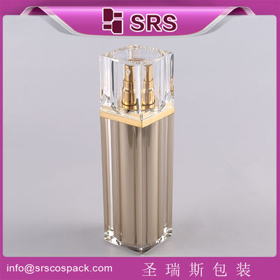 Buy SRS China Cosmetic Airless container Manufacturer empty square shape acrylic lotion bottle online manufacture