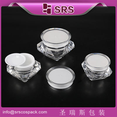 Buy clear high quality 15g 30g diamond cosmetic acrylic jar online manufacture