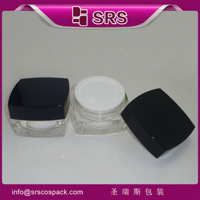 Buy Shengruisi packaging J050-5ml 10ml 15ml 30ml 50ml 100ml empty acrylic square cream jar online manufacture