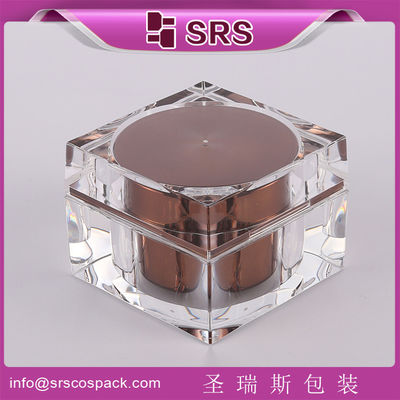 Buy supply clear square shape skin care cream jar 50ml online manufacture
