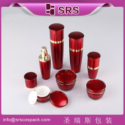Buy SRS China manufacturer plastic drum shape acrylic lotion bottle and cream jar combination online manufacture
