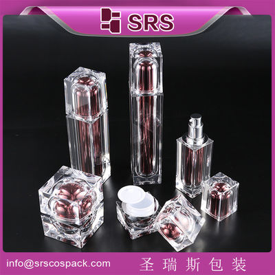 Buy SRS manufacturer wholesale square empty plastic acrylic lotion bottle and cream jar online manufacture